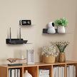 Steel Floating Shelves for Wall,Small Wall Shelf，Suitable for Bedroom, Living Room, Bathroom, Kitchen, Office (Black, 2Pack 9.06x6.89 in)