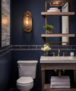 Blue Wallpaper Peel and Stick Dark Blue Wallpaper for Bedroom Bathroom Self Adhesive Removable Wallpaper Navy Blue Contact Paper for Cabinet Kitchen Room Wall Decor Vinyl Upgraded 17.3