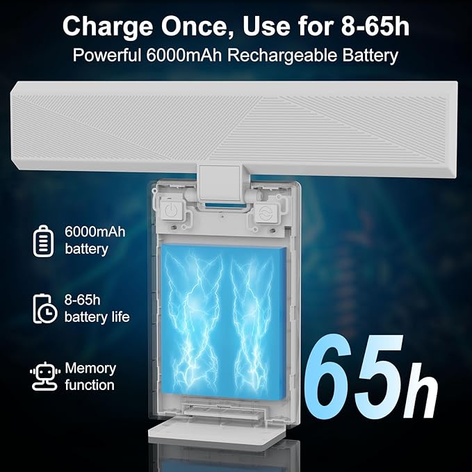 Picture Lights for Wall, 6000mAh Rechargeable Battery Wall Sconce with Remote & Timer, 3-Way Dimmable Art Lighting for Picture, Poster, Paintings, Gallery Artwork Wall Decor