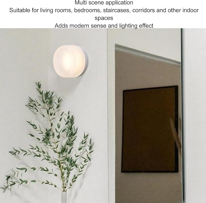 flexman Modern Indoor LED Wall Sconce, 3000K Warm LED Minimalist Round Wall Lamp, 5.5 X 2.7 Nordic Style Acrylic Wall Lights for Living Room Bedroom Corridor Verandahs