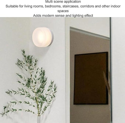 flexman Modern Indoor LED Wall Sconce, 3000K Warm LED Minimalist Round Wall Lamp, 5.5 X 2.7 Nordic Style Acrylic Wall Lights for Living Room Bedroom Corridor Verandahs