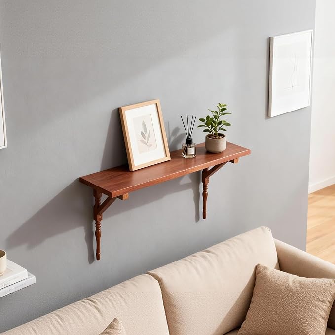 100% Solid Wood Floating Shelves for Wall, Vintage Wall Shelf Home Decor. 23.8