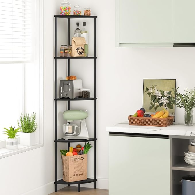 Yoobure Corner Shelf Stand, 5-Tier Bookshelf, 65