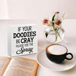 Funny Bathroom Wood Box Sign - If Your Doodies Be Cray Please Use The Spray, Humor Restroom Accessories Wood Plaque, Woods Table Decorative Signs for Office Home Dorm Tabletop Shelf Decoration