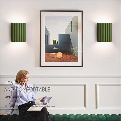 Nordic Minimalism Vintage Lamp Light Geometric Wall Lamp LED Wall Sconce Up Down Wall Lamp Resin Wall Spot Accent Lighting Indoor Lamps Night Lights for Living Room Bedroom Hallway(Green)