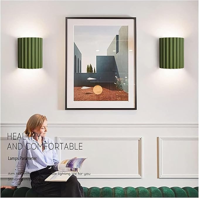 Nordic Minimalism Vintage Lamp Light Geometric Wall Lamp LED Wall Sconce Up Down Wall Lamp Resin Wall Spot Accent Lighting Indoor Lamps Night Lights for Living Room Bedroom Hallway(Green)