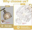 Vintage Bathroom Light Fixtures,2-Light Hardwired Vanity Lights with Clear Tulip Glass Shade,Gold Bathroom Vanity Light for Mirror Restroom,E26 Socket,14.57 in(Bulbs Not Included)