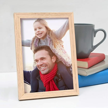 ATOBART 4x6 Picture Frame, OAK Wood Photo Frame with Perspex Glass for Vertical or Horizontal Tabletop Wall Display for Photos, Paintings, Posters, Artwork, Birthday Christmas Gift, Set of 3