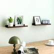 Floating Shelves for Wall Decor, Wall Mounted Wood Storage Shelf for Bedroom, Living Room, Bathroom, Kitchen, Nursery, Display Picture Ledge Shelf with Lip Set of 2-14 Inches, Walnut