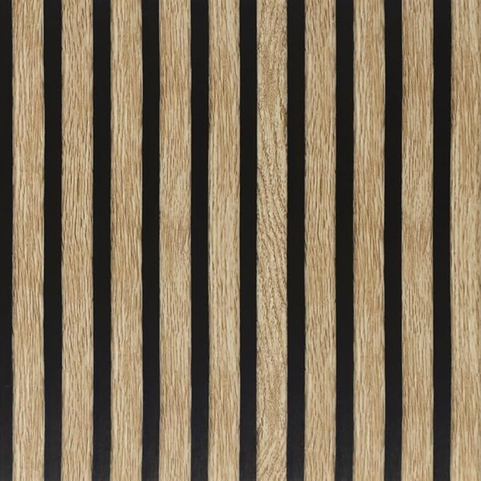 Arthome 17''x240'' Wood Slat Wallpaper,Peel and Stick Self Adhesive Wood Wallpaper PVC Vinyl Decorative Removable Wallpaper Waterproof Faux Wood Grating Stripe Contact Paper for Living Room Bedroom
