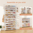LANTEFUL 11 Tiers Tall Shoe Rack Holds 55 Pairs of Shoes with 18pcs Hooks Sturdy Wide Shoe Organizer Storage Free Standing Metal Shoe Shelf for Closet, Entryway White