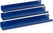 Vinyl Record Shelf - 3 Metal Display Shelves - Wall Mount Now-Playing Vinyl Shelves - an Album Record Holder That Doubles as a Picture Ledge - Fits All Records (Blue)