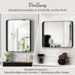 VooBang Bathroom Mirror 24x36 inch, Black Gorgeous Deep Frame Wall Mirror, Modern Round Corner Bathroom Vanity Mirror for Bedroom, Living Room, Hanging or Leaning Horizontal or Vertical, Black
