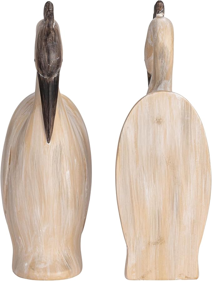 Creative Co-Op Resin Heron Bookends, Cream, Set of 2