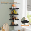 Forbena Black Corner Floating Shelves for Wall Set of 4, Small Rounded Corner Shelves Wall Mount for Bedroom Books, Mini Wood Hanging Corner Shelf for Bathroom Decor, Living Room, Small Spaces