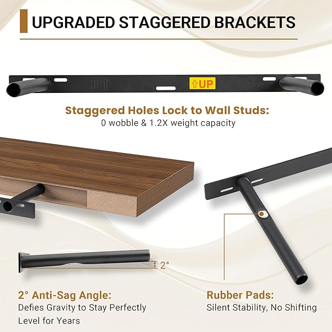 Vivelove 12 Inch Deep Floating Shelves for Wall, 24