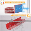 Magnetic Spice Rack for Refrigerator, 4 Pack 100% Metal Strong Magnet Fridge Shelves, Space Saving Spice Organizer, No Drilling Moveable Home Kitchen Laundry Room Storage Organization, Red