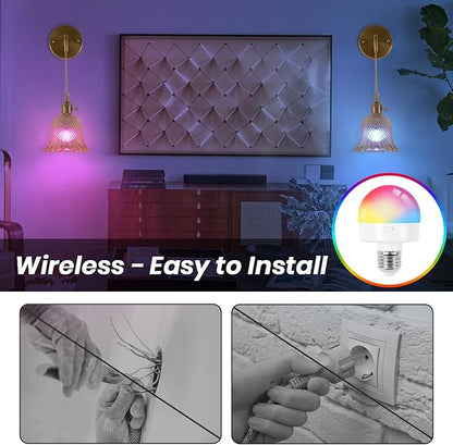 Vintage Battery Operated Wall Sconce Set of 2, RGB Dimmable LED Wall Light with 12 Colors,Rechargeable Battery Powered Wall Light with Adjustable Chain Retro for Living Room Bedroom