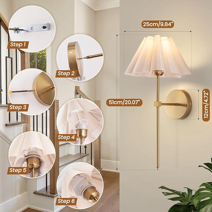 Battery Operated Wall Sconces Set of 2, Rechargeable RGB Wall Lights, Not Hardwired Wall Lights with Petal Shades, Wireless Wall Lamp with Remote Control for Living Room Corridor Bedroom etc
