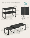 SONGMICS Cabinet Organizer Shelf, Set of 4 Kitchen Counter Shelves, Kitchen Storage, Spice Rack, Stackable, Expandable, Metal and Engineered Wood, Ink Black and Ebony Black UKCS028B01