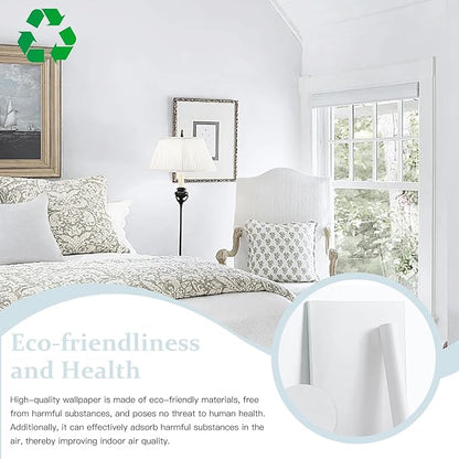 Dimoon 118''x23.6'' Peel and Stick Wallpaper White Contact Paper for New Environmentally Friendly Materials Thickening Upgrade Embossed Renter Friendly Wall Paper Modern Vinyl Wrap Countertop Bedroom