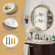 Growsun Round Wall Mirror with Vintage Gold Floral Frame – 24 Inch Decorative Wall Mirror for Living Room, Bedroom, Entryway, Bathroom Vanity – Elegant Antique Accent Home Décor