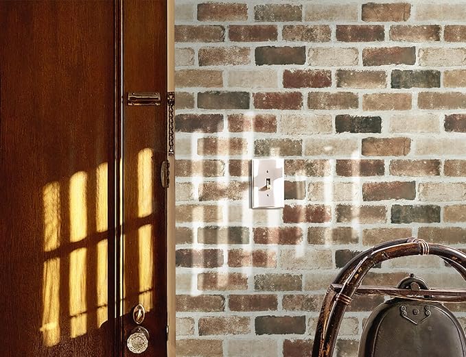 Timeet Vintage Brick Wallpaper Peel and Stick Wallpaper for Bedroom 17.5 "x 197" Brown Stone Wallpaper Self Adhesive Removable Wallpaper for Fireplace Laundry Living Room Accent Walls