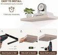 24 Inch Floating Shelves, 3D Textured Wood Grain, 24