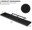 Fun Memories Floating Shelves - 12 Inch Rustic Wooden Wall Shelves - Extra Deeper & Thicker Wall Mounted Storage Shelf for Living Room, Kitchen, Farmhouse - 55