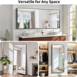 Koonmi Black Framed Bathroom Mirror - Shatterproof 30