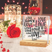 Valentines Desk Decor, Happy Valentine's Day Home Office Table Sign for Porch Tiered Tray Shelf Party, Rustic Romantic Acrylic Gifts Decorations for Him Her Wife, Love