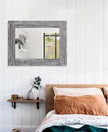 Wall Mirror Rustic Wooden Frame Rectangle Mirror Vintage Hanging Mirror for Bedroom Bathroom Living Room Farmhouse Wall Decor Large 26