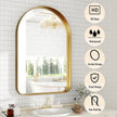 Arched Bathroom Mirror - 38x26 Inch Gold Bathroom Mirror for Wall - Aluminum Alloy Framed Mirror - Arched Top Bathroom Vanity Mirror for Living Room, Bedroom, Mantel, Entryway, and Hallways