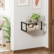 Floating Nightstand Set of 2, Wood Bedside Shelf Wall Mounted Nightstand with Heavy-Duty Frame, Floating Bedside Table for Bedroom, Bathroom, Kitchen, (Vintage Grey, 2 Pack)