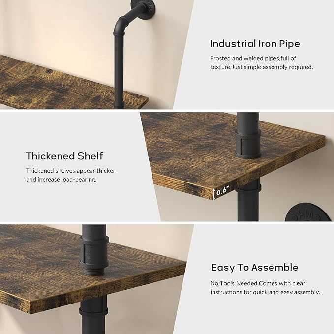 Merapi Rustic Industrial Bookshelf, 78.6