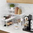 Homode Kitchen Countertop Organizer Corner Shelf, Bathroom Counter Organizers and Storage, 3 Tier Wood Shelf Organizer Space Saver for Make Up, Dresser Table, Desktop, White