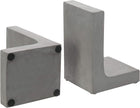 MyGift Solid Cement Bookends for Shelf in Gray Finish L-Shaped Decorative Heavy Duty Non-Skid Book Stopper for Home Office School, 1 Pair