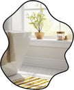 CULER Irregular Black Bathroom Wall Mirror,22 x 30 Inch Asymmetrical Vanity Modern Tempered Glass Mirror for Bedroom,Living Room,Entryway