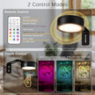 2 Pack Black Picture Lights for Wall Battery Operated, 12 RGB Color Changing LED Wall Art Light, Magnetic Painting Light with Remote Control, Art Gallery Lights Photo Sconce for Art Display