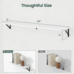 Floating Shelves, 8 Inch Deep Rustic Wood Wall Storage, 48W x 8D Wall Shelves Set of 2, Heavy Duty Metal Brackets, Industrial Book Shelf for Living Room, Kitchen, Bathroom, Bedroom, White