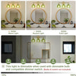 Vintage Bathroom Light Fixtures,3-Light Hardwired Vanity Lights with Green Tulip Glass Shade,Gold Bathroom Vanity Light for Mirror Restroom,E26 Socket,18.5 in(Bulbs Not Included)