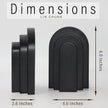 Heavy Duty Book Ends for Shelves, Decorative Bookends for Heavy Books Set of 2, 6.6 LBS Modern Book Stopper for Home Decor, Bookshelf, Aesthetic Bookend with Layered Arch Design, Black