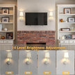 DORESshop Battery Operated Wall Sconce Set of 2, 7 Color Wireless Wall Light Easy to Install, Sconce Wall Decor Set of 2 for Bedroom, Living Room, Fabric Linen Shade, Nickel, 24.6in