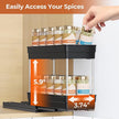 Pull Out Spice Rack Organizer for Cabinet, Slide Out Spice Racks Organizer, Easy to Install Spice Cabinet Organizers, 4.33''Wx10.62''Dx8.66''H, 3 Packs -2 Tiers (Black)