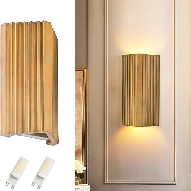 ZEROUNO Modern LED Wall Sconce Indoor Wall Lights, Bronze Hardwired Up and Down Wall Mount Light for Living Room Bedroom Hallway Corridor Stairs Warm White 3000K (with Replacement G9 Bulbs)