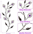 sxnzequnze 2 Pcs Metal Leaf Wall Art Crystal Bling Decorations Silver Leaves 3D Iron Handmade Home Decor Hanging Minimalist Accents Modern Set for Living Room Bathroom Bedroom Dining Room Hallway