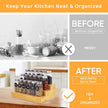 Bamboo Spice Rack Organizer for Cabinet 3 Tier Countertop Step Spice Shelf for Kitchen Storage and Organizer (2 Pack, Cabinet)