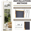 Full Length Door Mirror 14x48, Metal Frame with Protective Film, No-Drilling Hanging or Wall Mount (Horizontal/Vertical), Hooks & Hardware Included, Full Body Mirror for Bedroom, Dorm, Gold