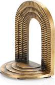 CRAFTSMAN ROAD Cast Iron Brick Arch Bookends Set, Antique Brass Book Ends, 2 Decorative Book Holders for Shelves or Bookcase, Stylish Brass, Non-Skid Anti-Slip Heavy Duty, Home Décor Gift