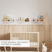 Decorative Nursery Bookshelves for Kids - Set of 3 Easy to Install Floating Shelves for Wall Mount - Beautiful Hanging Organizer Furniture for Your Baby Boy or Girl's Bedroom and Play Room Decor